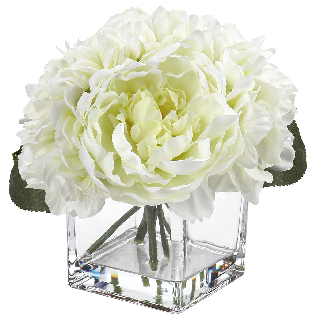 ENOVA FLORAL Ortensia di seta artificiale in vaso con acqua sintetica, composizioni floreali in seta in vaso per la decorazione della casa, tavolo di nozze (viola