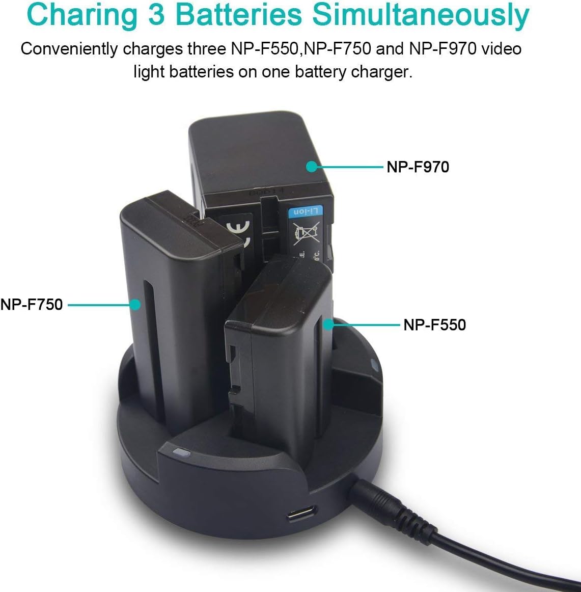 Discount 90% Newmowa Rapid 3-Channel Charger for Sony NP-F550, NP-F750, NP-F970