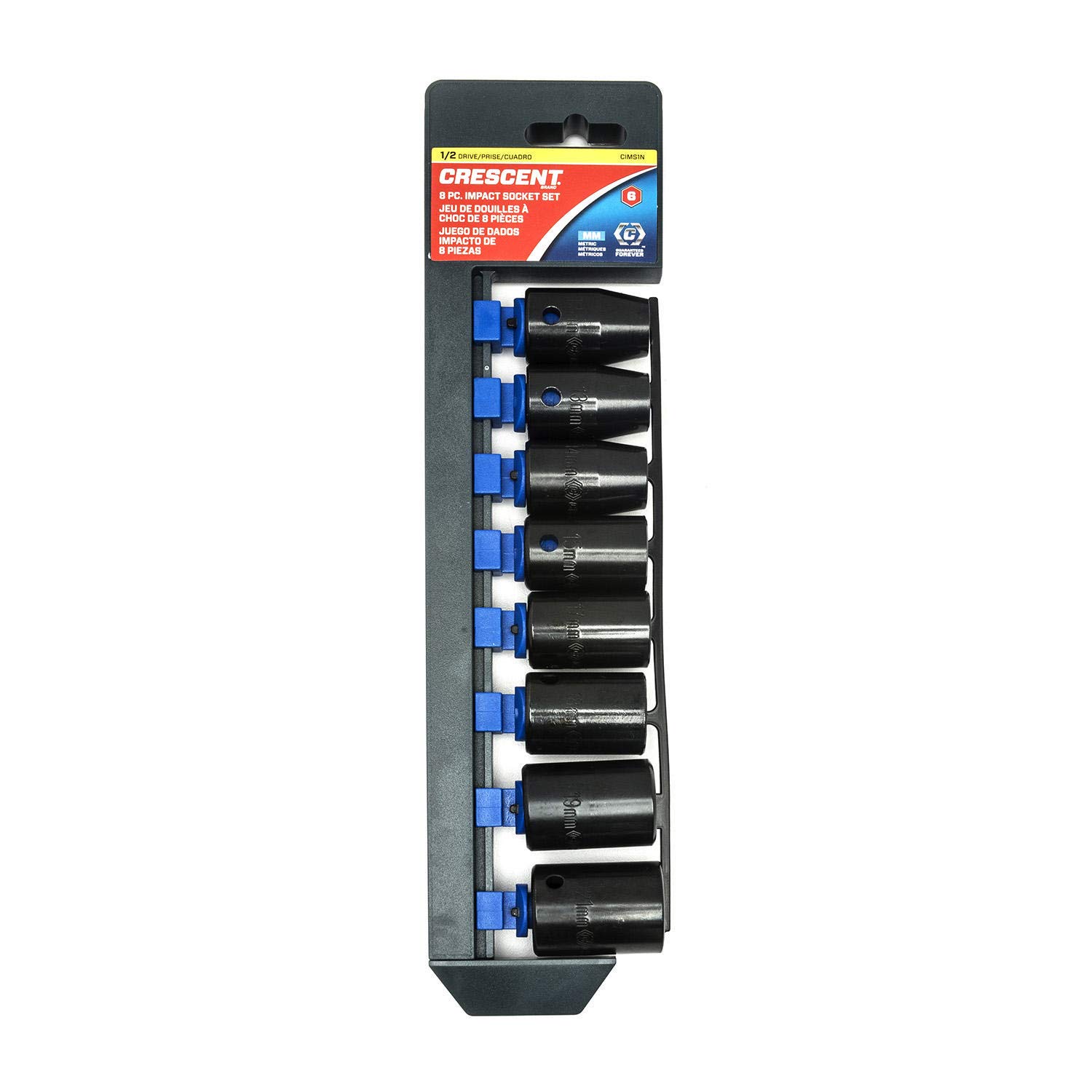 Crescent 8 Piece 1/2" Drive 6 Point Standard Impact Metric Socket Set - CIMS1N