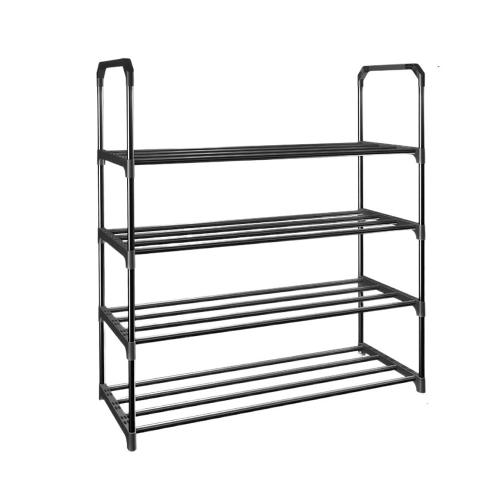 Étagère à chaussures en métal noir organisateur de rangement modulable pour entrée