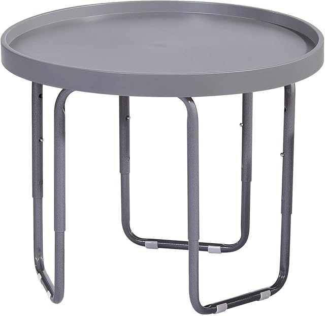 Tufff Spot Children's Round Utility Mixing Play Tray Table - GREY (60cm Dia) with Height Adjustable Stand.