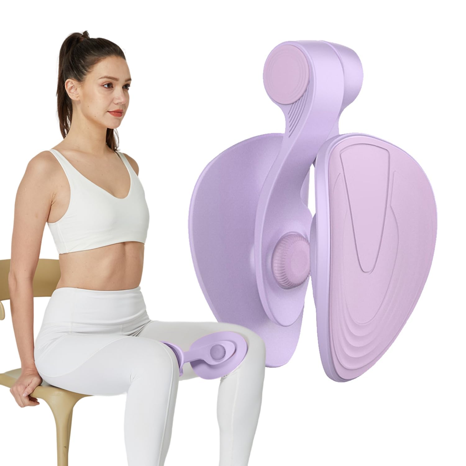 Thigh Master Hip Trainer, Pelvic Floor Trainer, Trimmer Inner Thigh, Arm Leg Exerciser, Thigh Workout Equipment for Home, Workouts, Gym, Yoga, Sport Slimming Training (Purple)