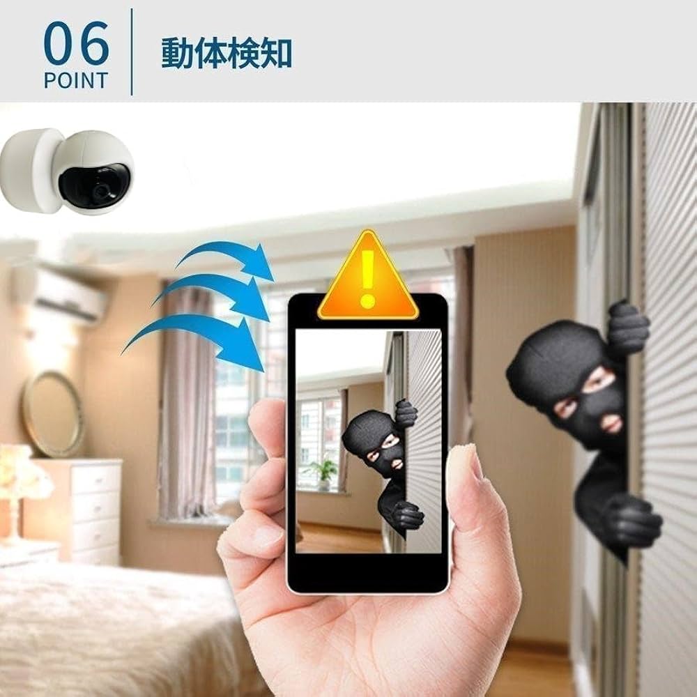 Amazon.co.jp: 防犯カメラ Wi-Fiカメラ ペットカメラ 360°首振り