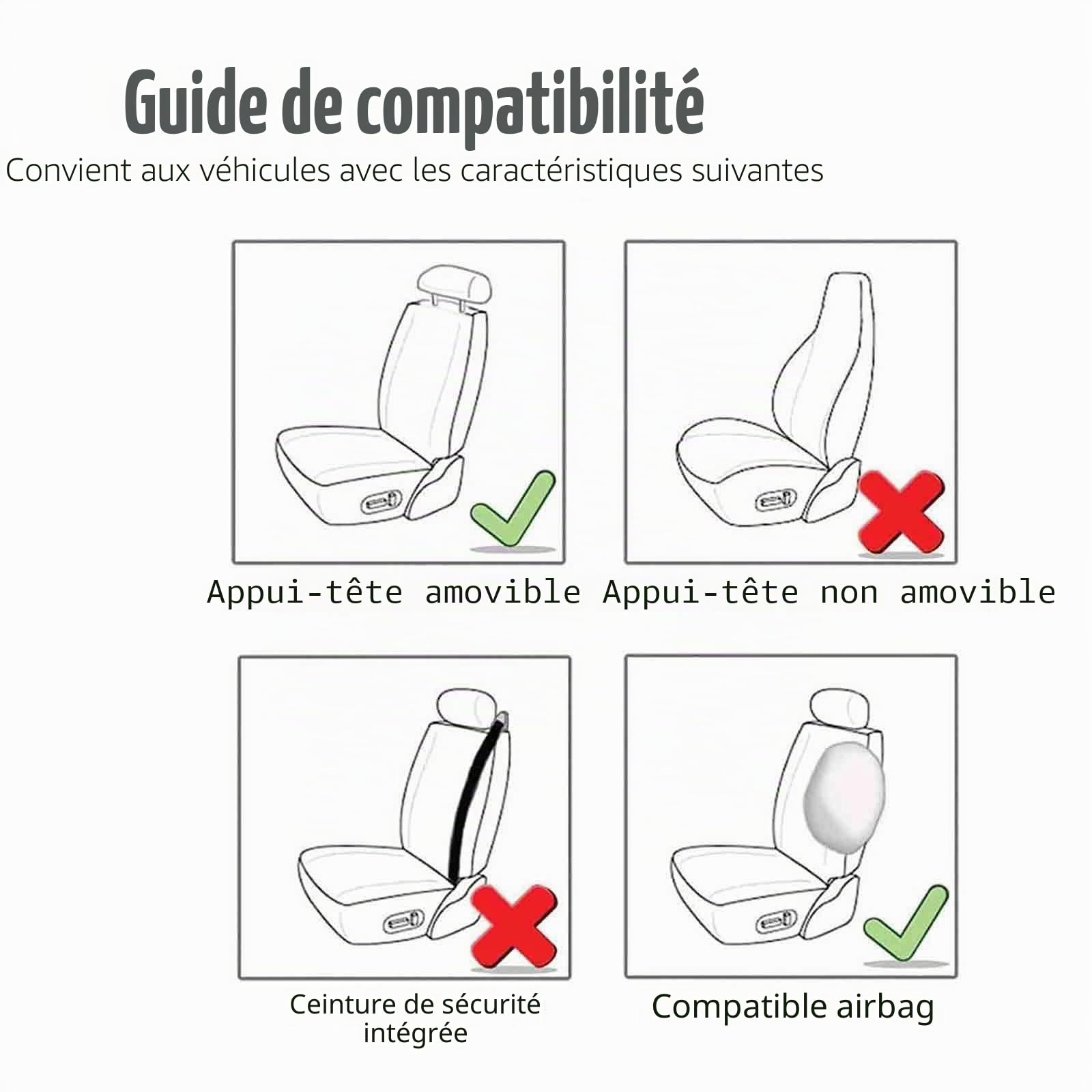 Housses de Siège de Voiture pour Renault Grand Scenic 3 Phase 3 2009-2016, Housses Siege Auto Universel en Cuir, Compatible avec Les Airbags Latéraux, 2 Seats(Gold)
