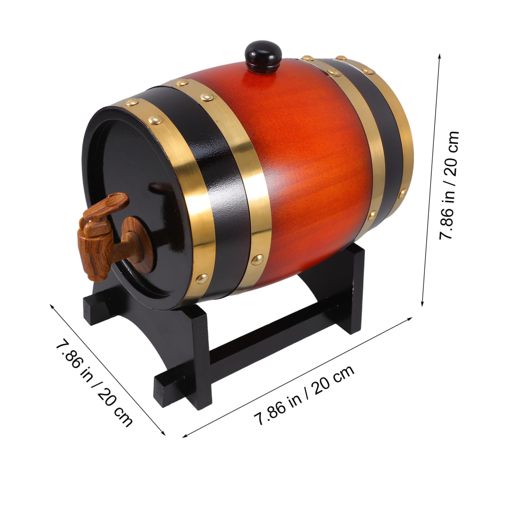 PRETYZOOM Small Barrel With Tap And Stand Wooden Beverage Barrel Whiskey Wine Beer Dispenser For Home Bar Restaurant Outdoor