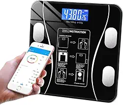 Balança Bioimpedância Digital Profissional Suporta Até 180kg via Bluethooth-Ideal Para Fitness, Academia, Banheiro, Saúde E Bem Estar