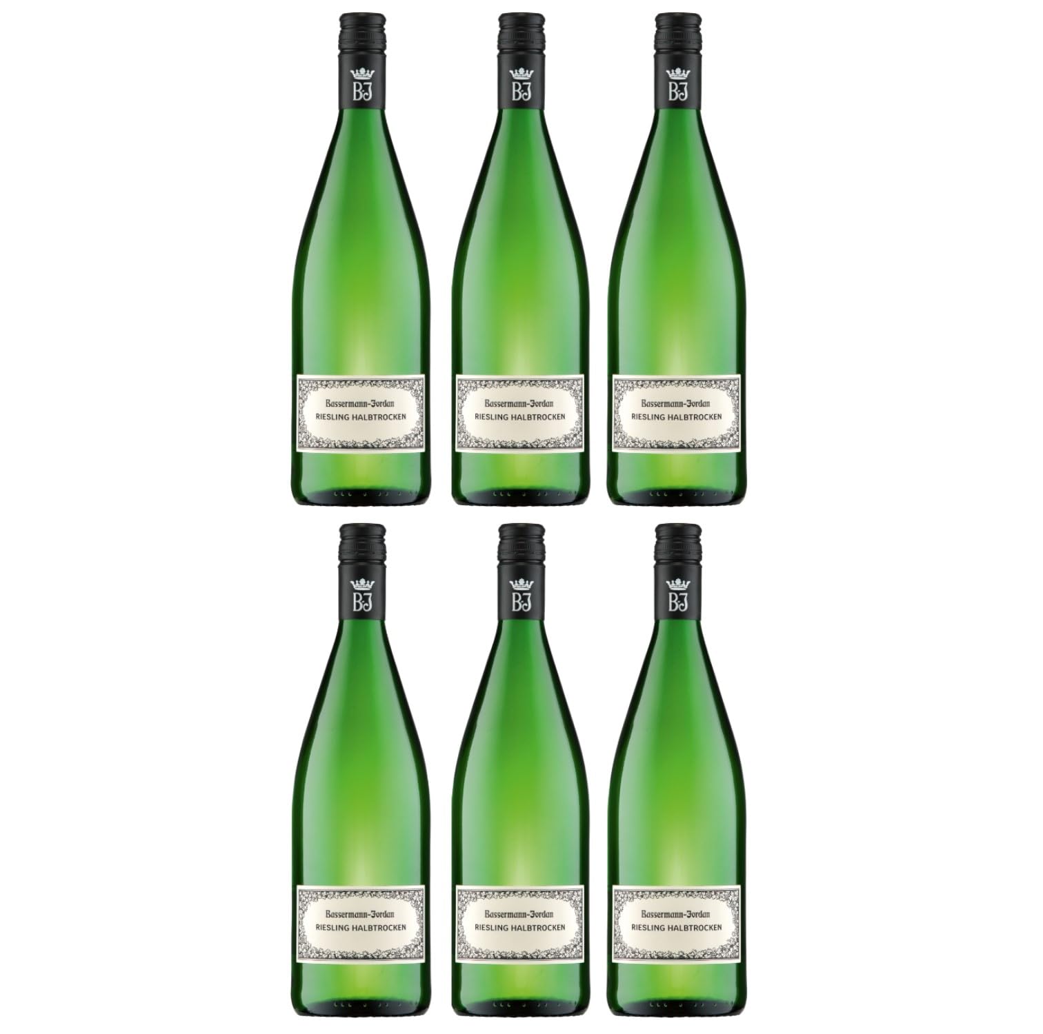 Bassermann-Jordan Riesling Weisswein Wein Halbtrocken Pfalz Deutschland Inkl. FeinWert E-Book (6 x 1,0l)