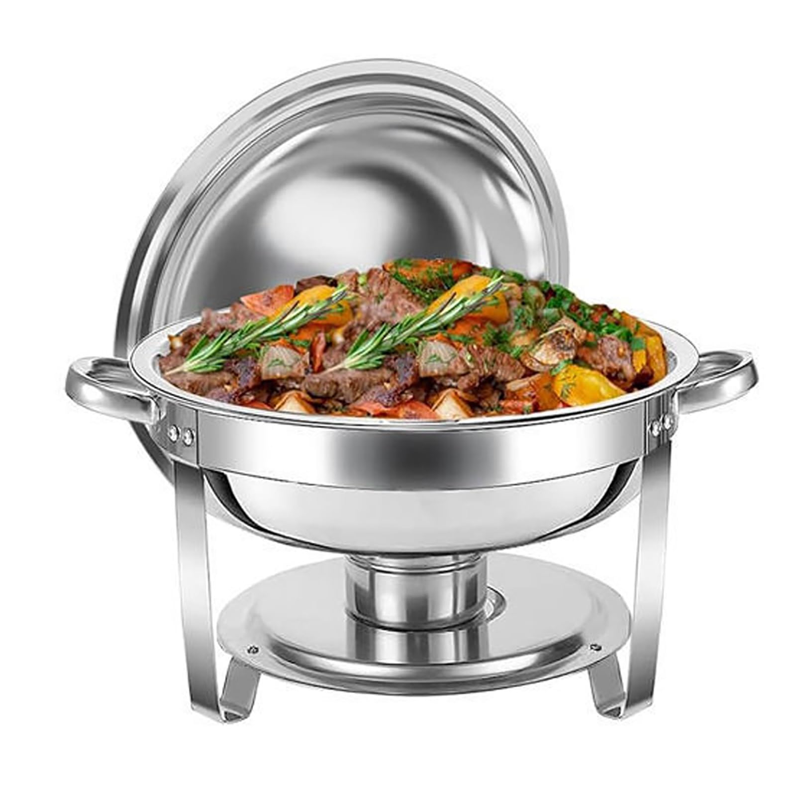 Juego de calentador de buffet, plato de acero inoxidable de 4 cuartos con bandeja de agua, platos calientes para catering, servicio de alimentos, fiestas y eventos, ideal para bufés y banquetes