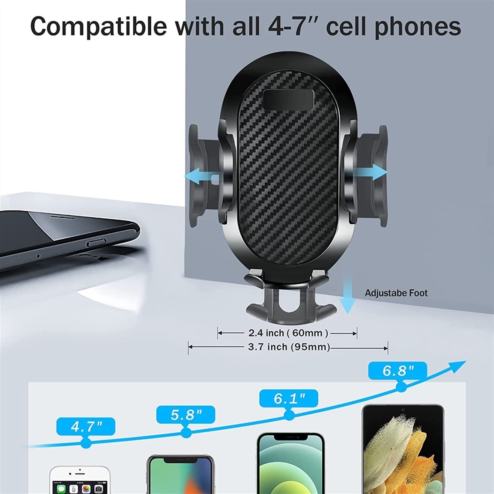 Soporte De Teléfono para Coche Soporte con Ventosa Rotación De 360 ° Soporte De Teléfono Ajustable Soporte De Navegación GPS Piezas De Modificación De Coche Soporte GPS teléfono