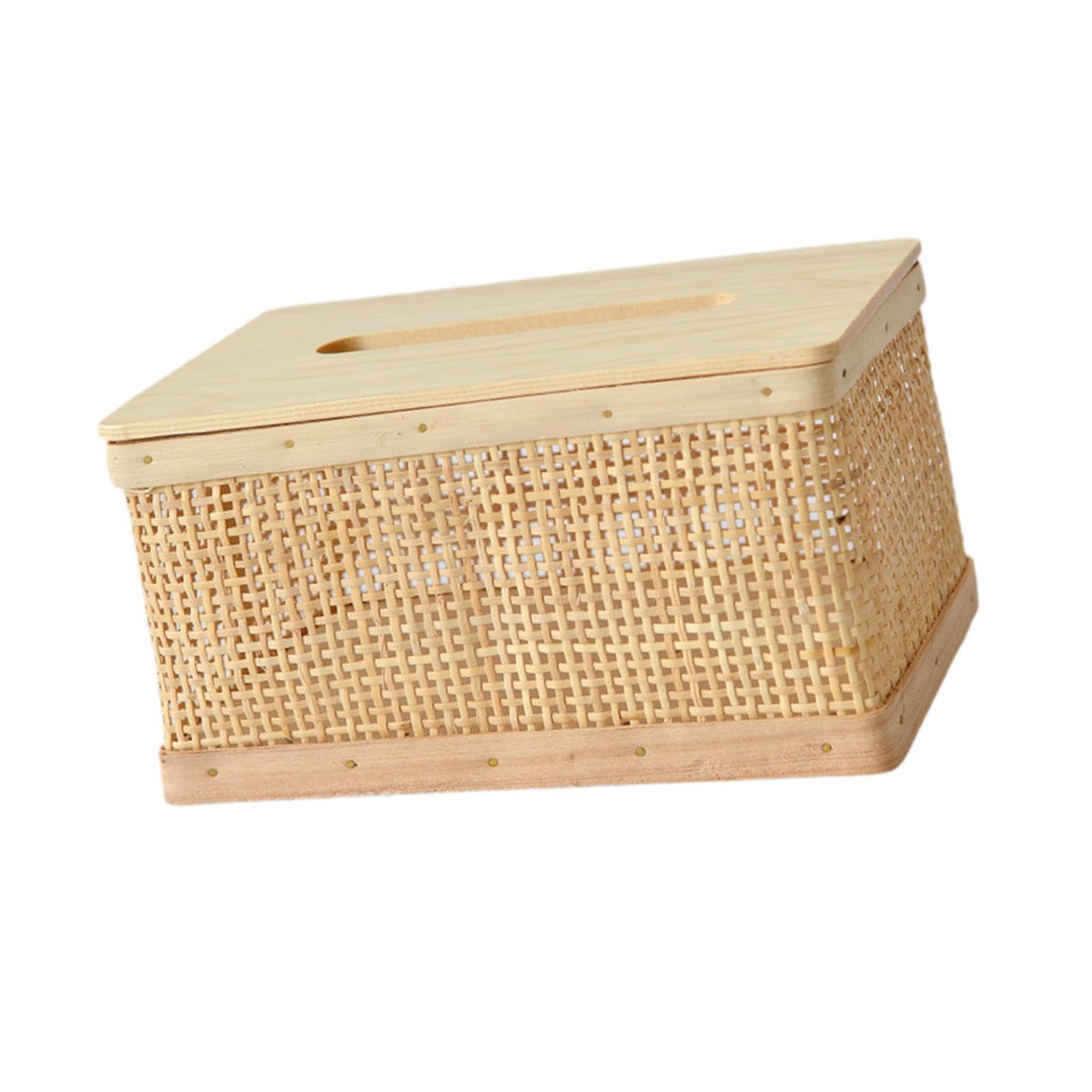 ALCXAZS Rattan Tissue Box Holder Tissue Dispenser Cover Unique Combines Function And Style Elevating Room Ambience Napkin Holder Box Table Cover Dispenser