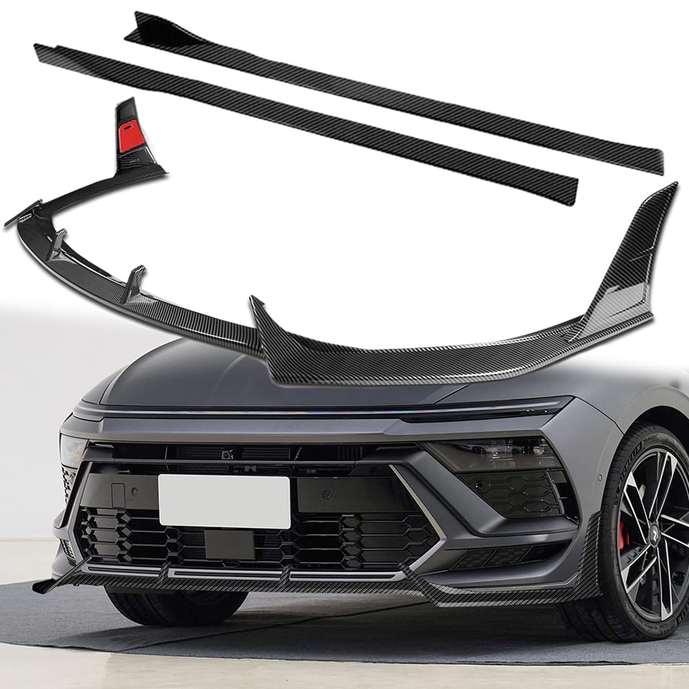 W-POWER, 11-Piece Front Bumper Lip & Side Skirt Extensions Diffuser Compatible with 2024-2025 Hyundai Sonata N-Line Bumper, Front Lip Air Chin Body