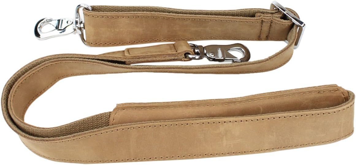 Vagabond Traveler Men's Expandable Cowhide Leather Overnight Duffle Bag, 21" L, Brown, Large
