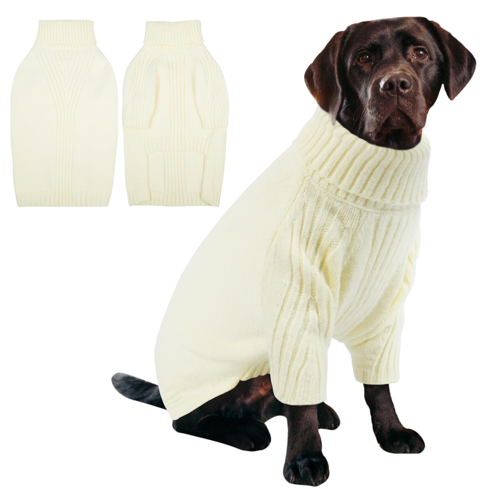 IECOii XXXL Dog Sweater,Warm Dog Sweaters for Extra Large Dogs Girl Boy,Stretchy & Cozy,Turtleneck Knitted Pullover for Pet Wear On Holiday,Easy On