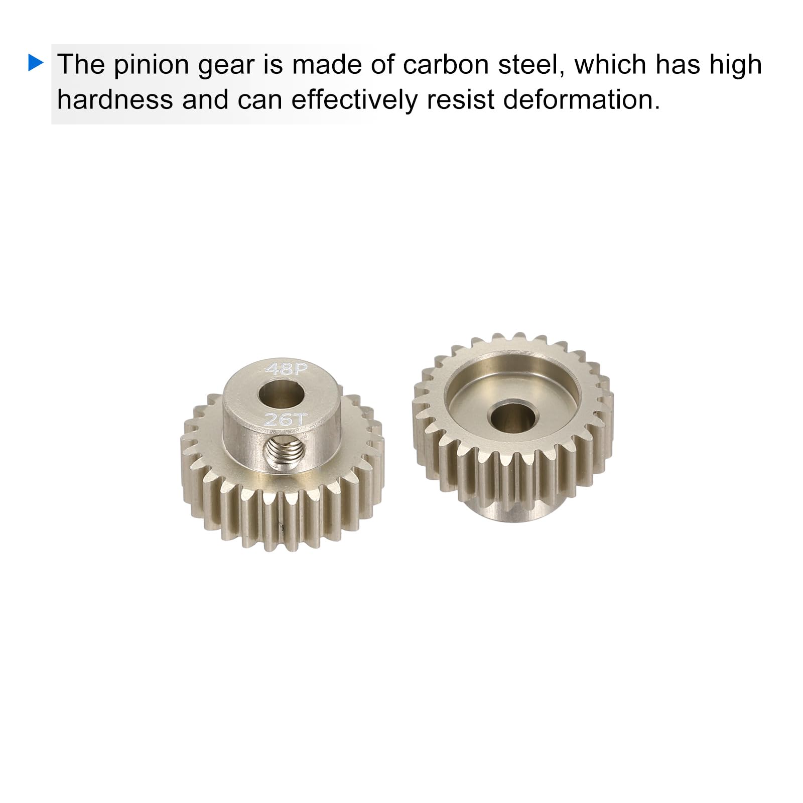 QUARKZMAN 4uds RC 48DP Motor Piñón Engranaje 3.175mm Eje 25T/26/27/28T Endurecido Piñón Engranajes Aluminio para 1/10 1/12 RC Modelo Coche RC Motor