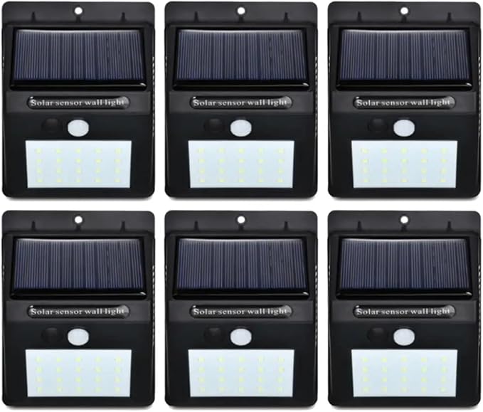 MSEURO 20LED Zonlichtcontrole PIR Bewegingssensor Zonne-energie Straatverlichting Yard Path Home Garden Zonne-energie lamp Wandlamp Lucky (Color : 20LED 6PCS)