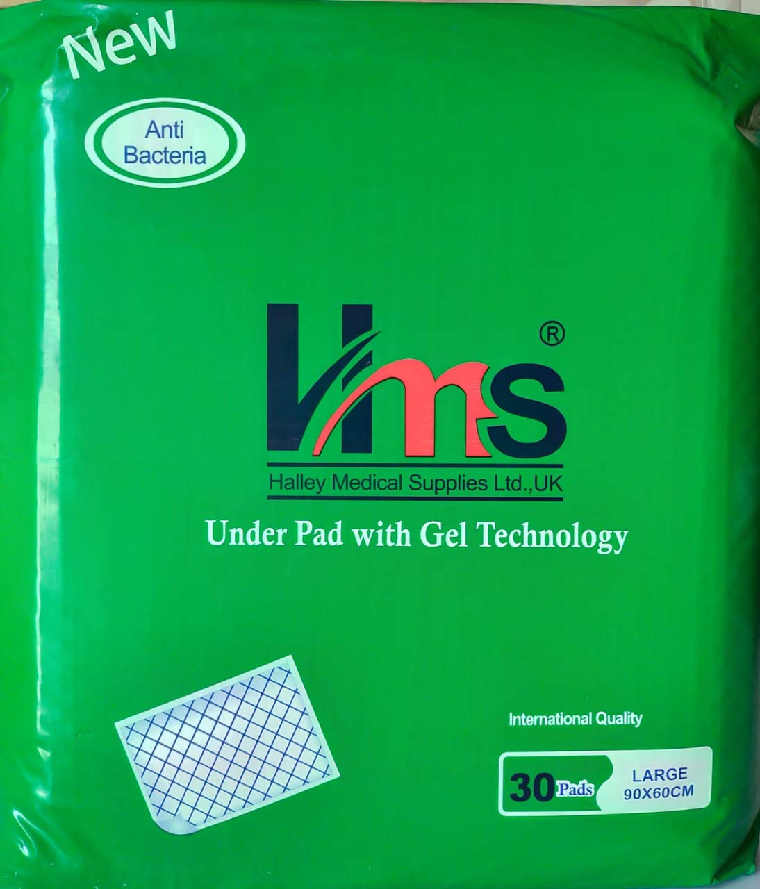 HMS - Under Pads with Gel Technology for Adult - Bed pads - 30 pads - Large 90x60 cm.
