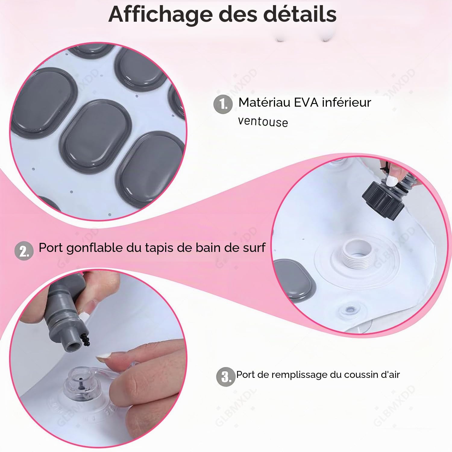 Tapis de Bain à Bulles pour Spa Portable, 6 Vitesses de Bulles, télécommande et ventouses antidérapantes pour Une Relaxation optimale à Domicile. Regular114cm