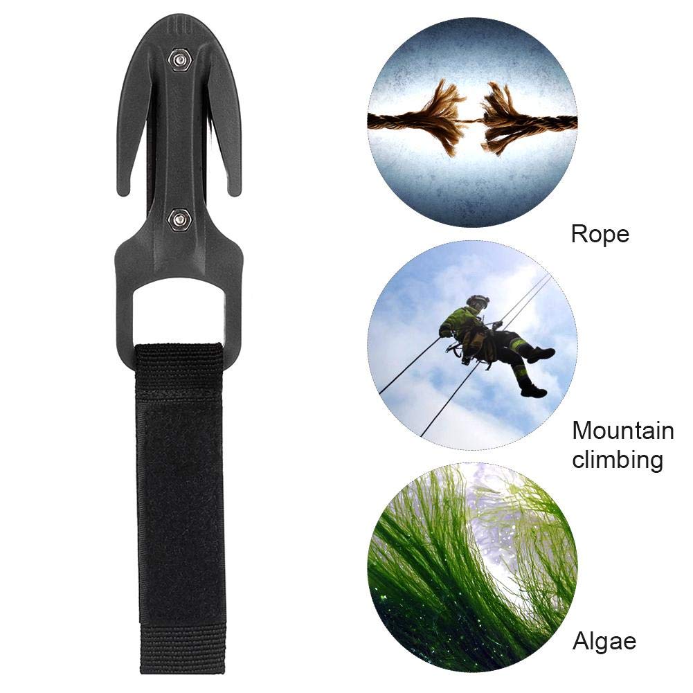 Qinlorgo Cuchillo de Corte de Buceo, Cuchillo de Corte de Buceo seco Equipo de Buceo(Negro)