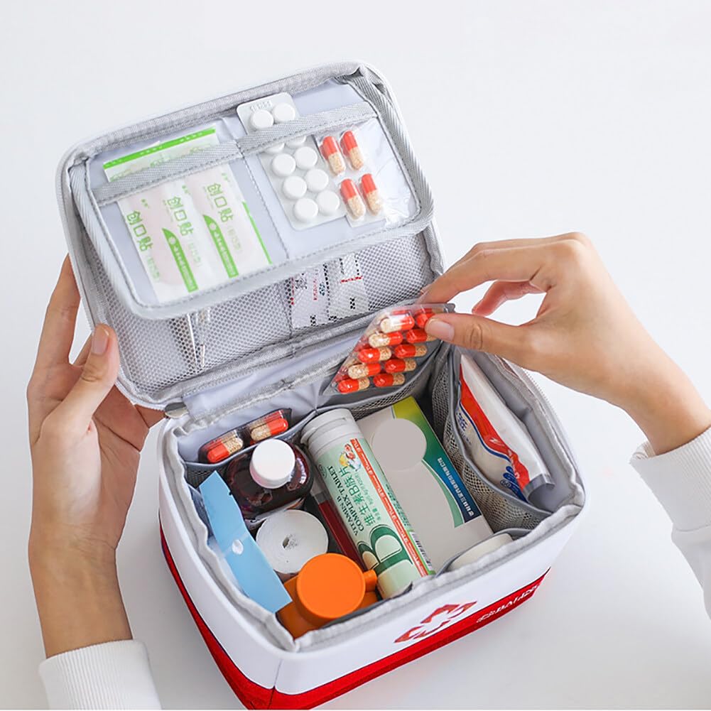 Borsa Porta Medicinali Da Viaggio, Pronto Soccorso Portatile Per Auto, Casa O Esterno, Custodia Emergenza Multicolore