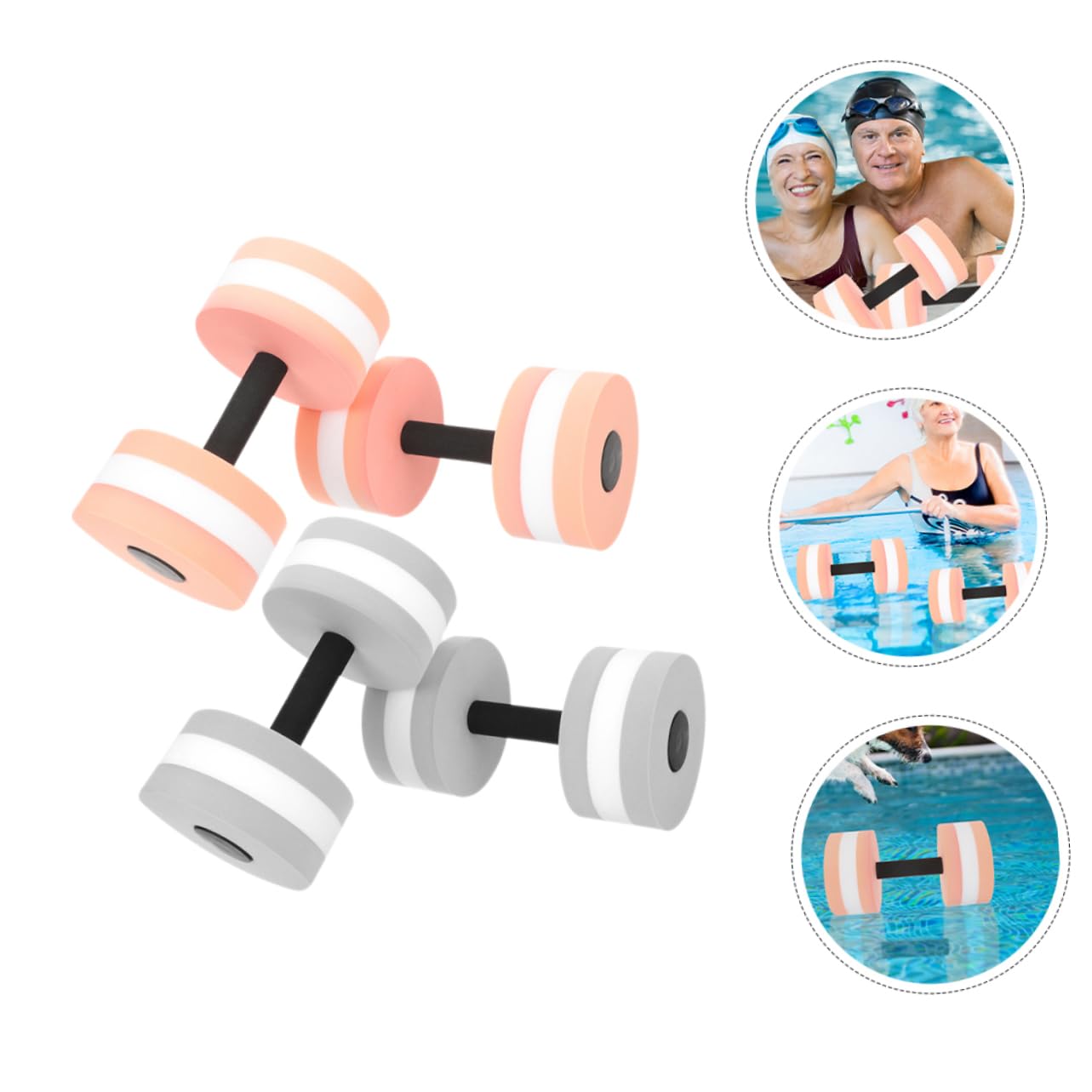 BESTonZON 4 Stück Wasserhanteln für Wassergymnastik Schwimmausrüstung für Effektives Training für Erwachsene zur Verbesserung von Flexibilität und Koordination