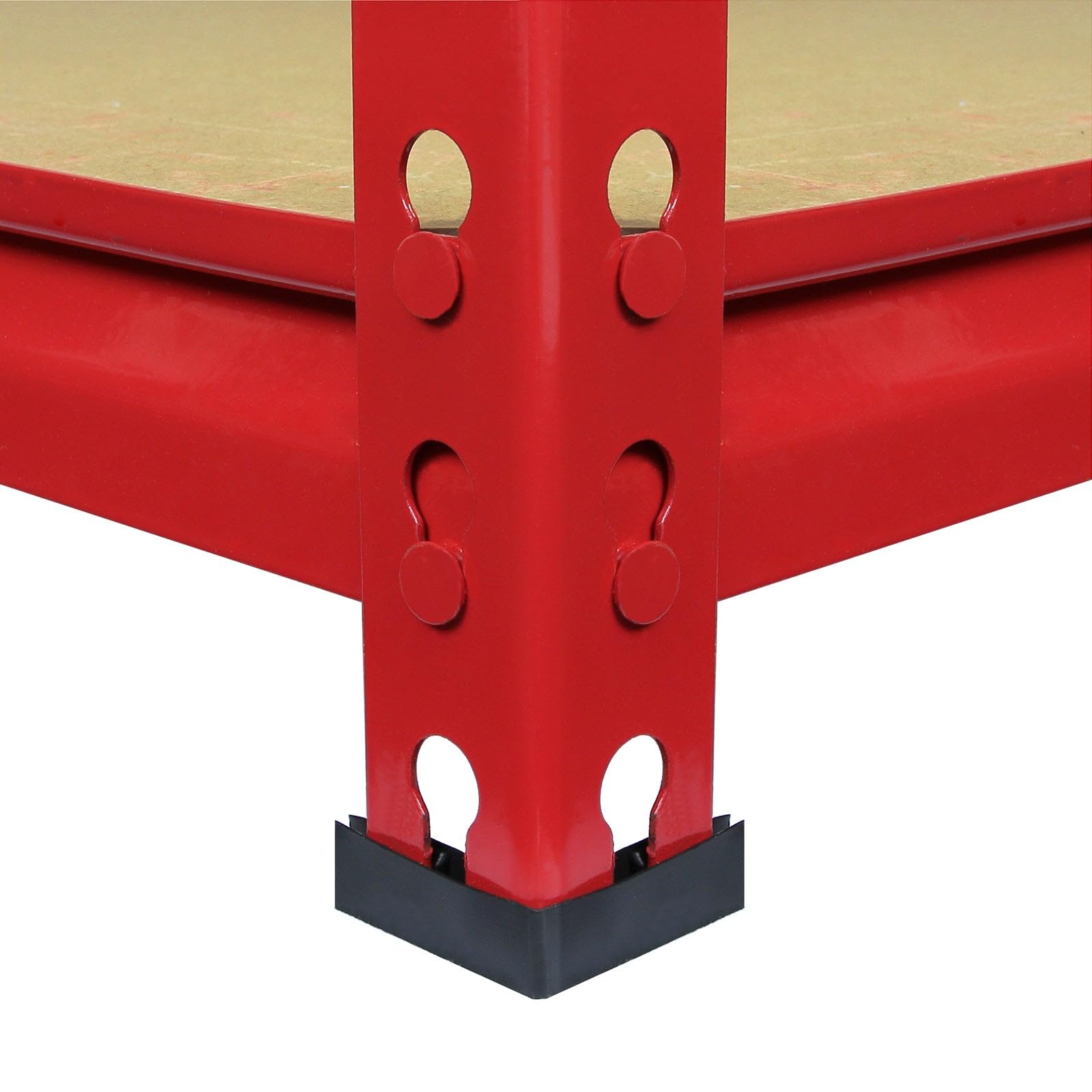 2 Estanterías Metálicas Rojas Z-Rax Sin Tornillos 90x45x183cm + 1 Estantería Esquinera Esquina Rinconera Metálica Roja Capacidad 360kg por Estante Almacenamiento Almacenaje Oficina Taller Garaje