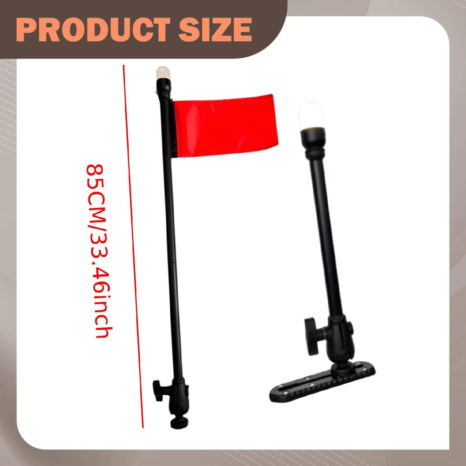 Kayak Light Illuminazione Palo Kayak Accessori LED Lampada Portatile Bandiera Segnalazione Alluminio Resistente Adatta per Pesca Canoa Barca