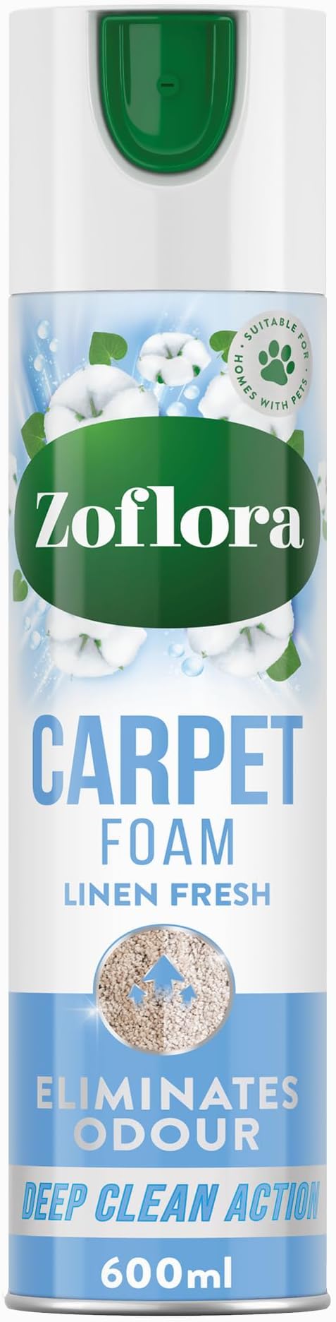 Zoflora Linen フレッシュカーペット フレッシュ&ケアフォーム 600ml カーペットや室内装飾品をリフレッシュして復活させ、臭いを除去