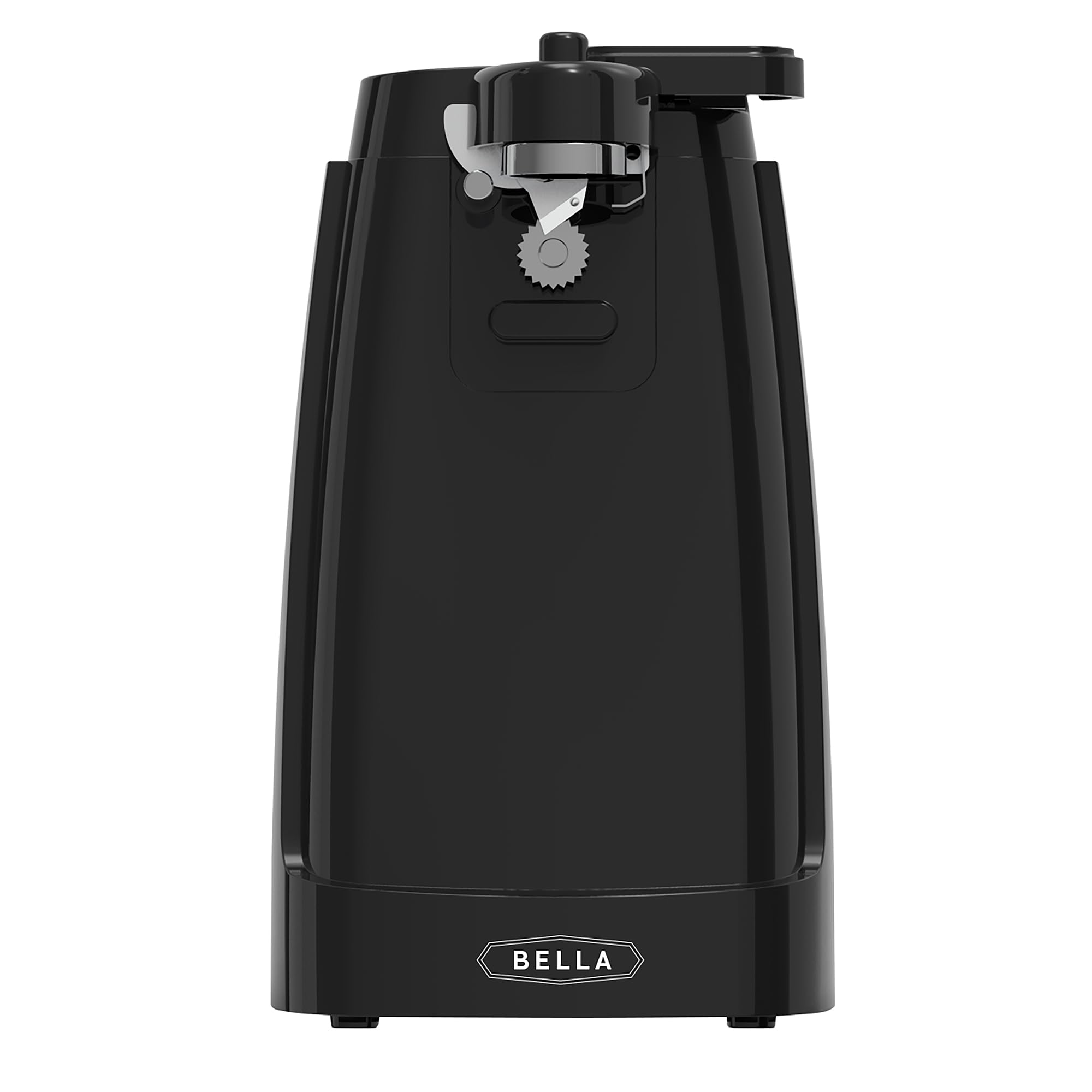 Bella Electric Can Opener and Knife Sharpener, Multi-Function Bottle Opener Jar Opener with Removable Cutting Lever and Cable Storage, Stainless Steel Blade, Black