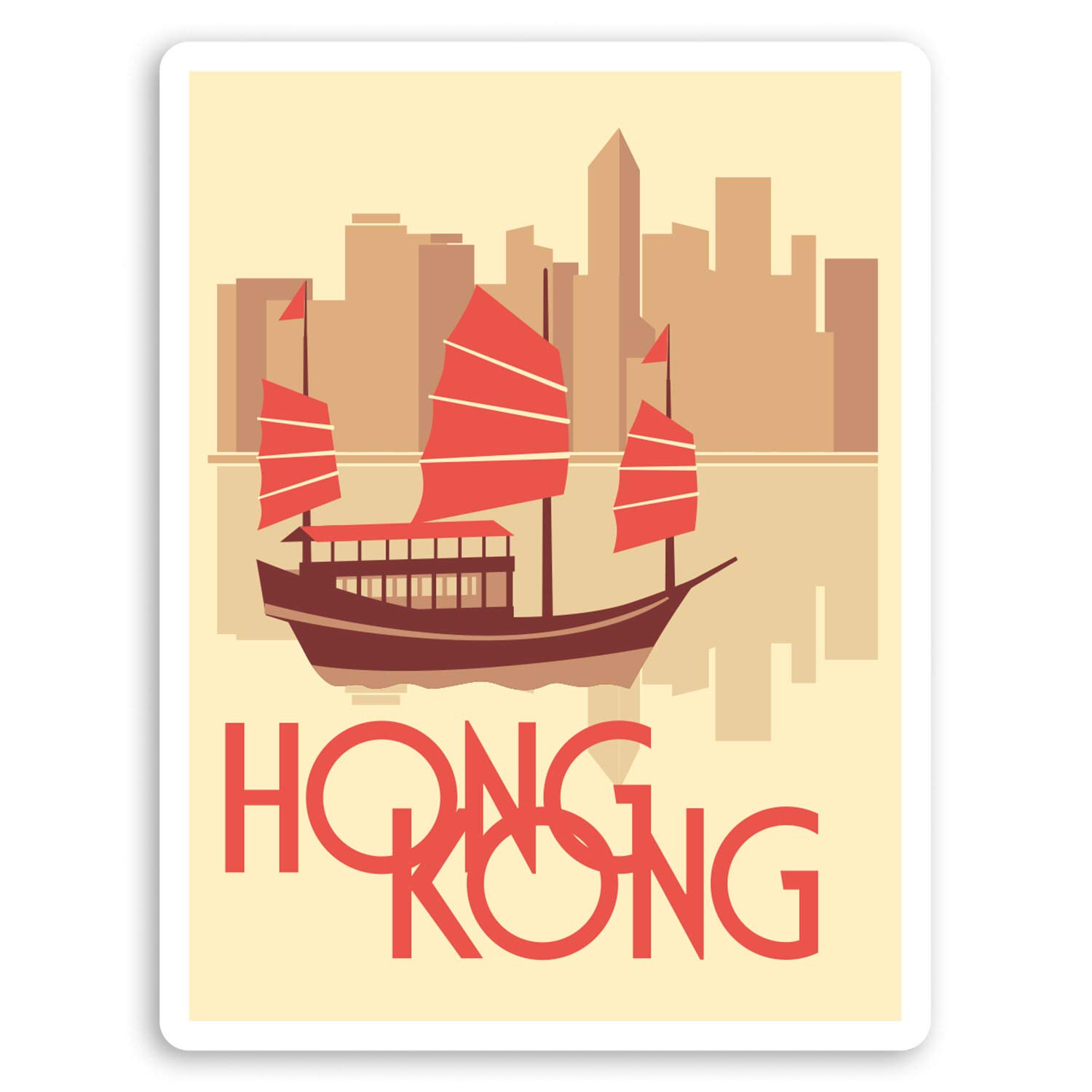 2 x 10cm Pretty Hong Kong Vinyl Stickers - China Luggage Laptop Sticker #20886 (10cm Tall)