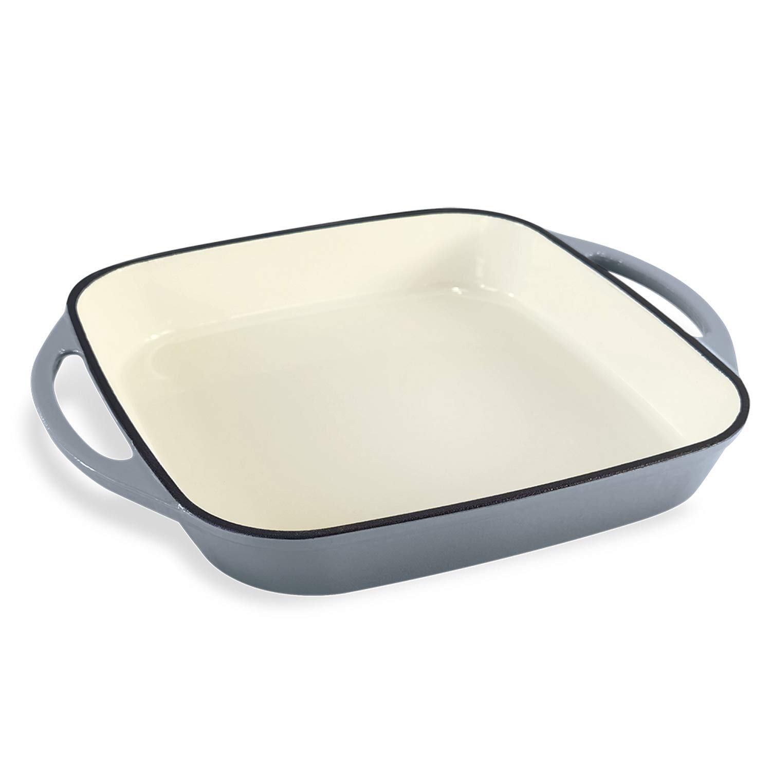 ChefVentions 10" Square Cast Iron Baker Heavy Duty Enameled Interior and Exterior - Multi Use Pan - Stovetop, Gas, Electric & Induction Compatible