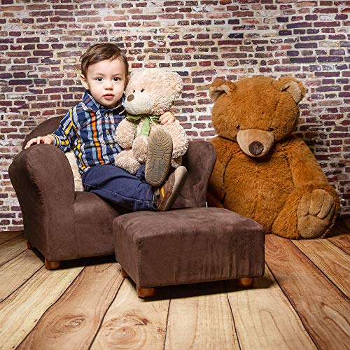KEET Roundy Child Size Chair with Microsuede Ottoman, Brown, Ages 2-5 years - Thumbnail 2