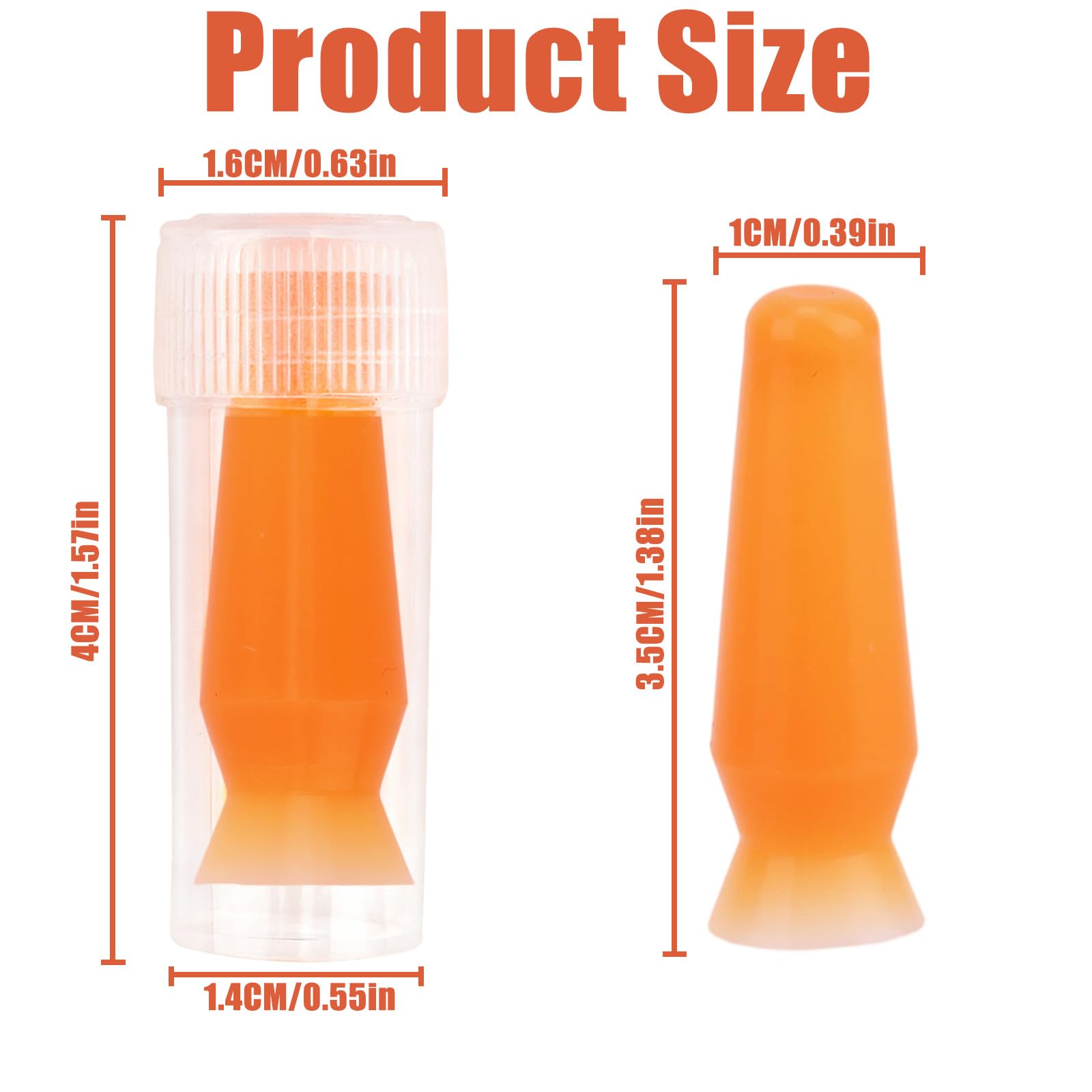 8 Piezas Insertador Lentes Esclerales, Sin Ventilación Aplicador de Lentes de Contacto Empaquetado Individualmente Émbolo Silicona para Prótesis Oculares Rígidas RGP (Naranja)