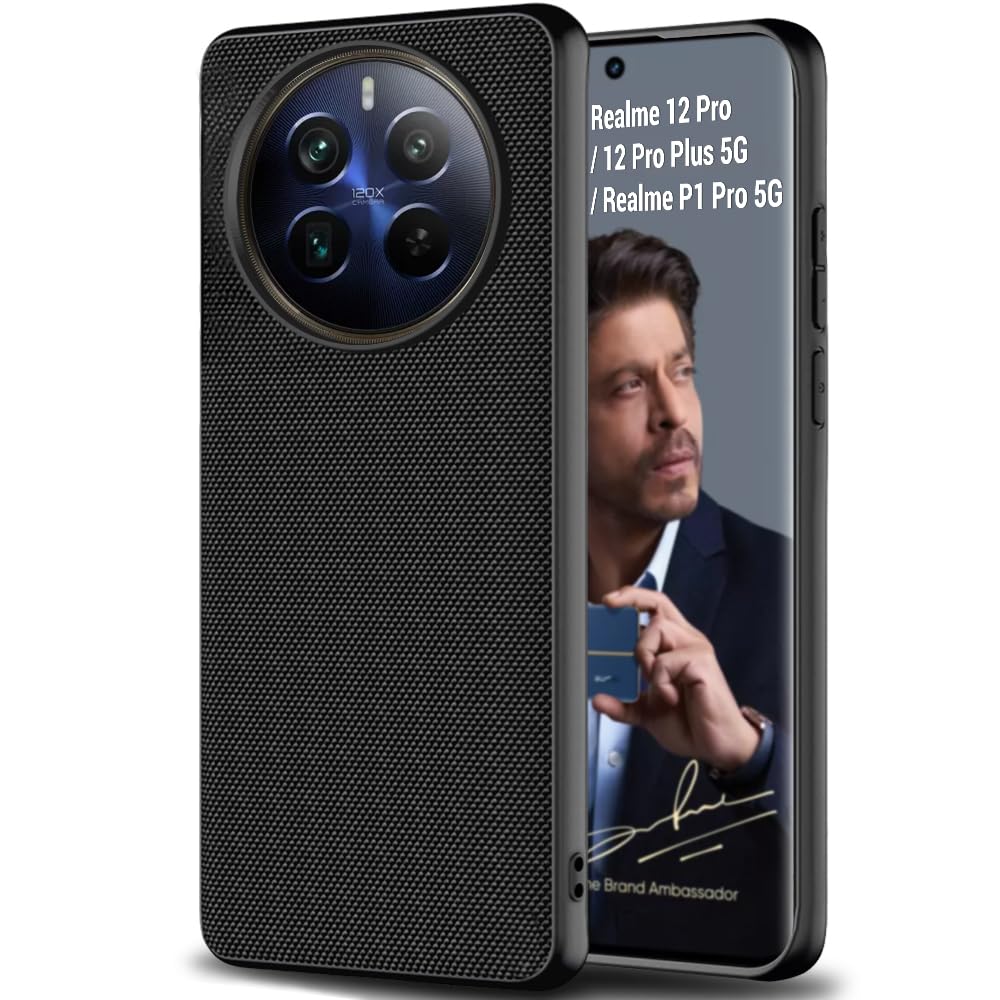 TheGiftKart Back Cover Case for Realme 12 Pro / 12 Pro Plus 5G / Realme P1 Pro 5G | Slim & Lightweight | Ultra-Premium Design | Camera Protection Bump | Fabric Texture Back Cover (PC & TPU, Black) (B0CXSMHQ9K) Amazon Price History, Amazon Price Tracker