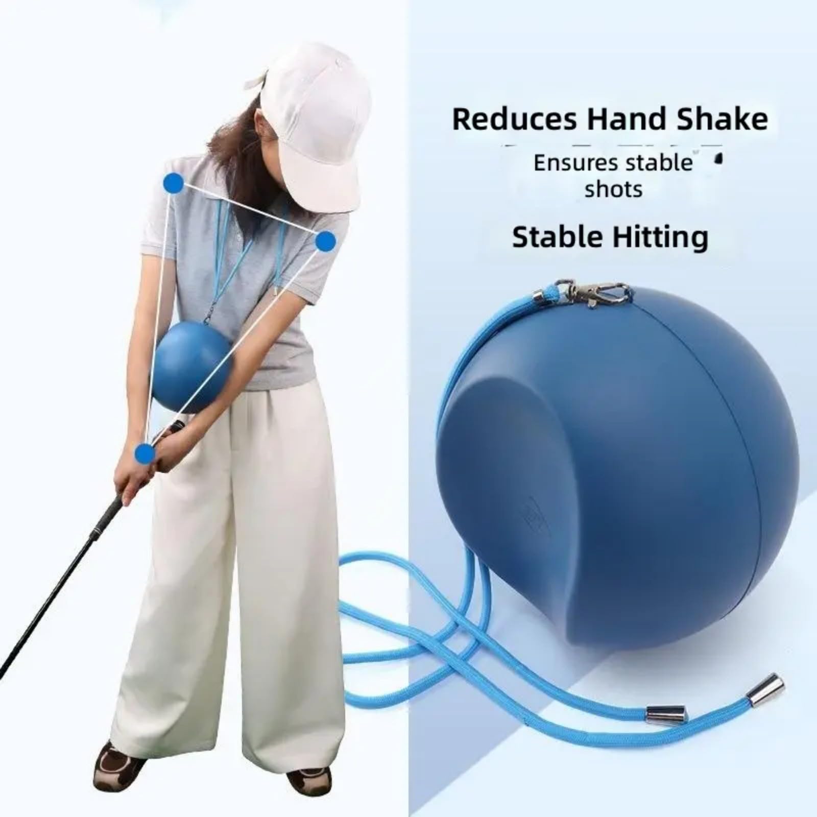 Genérico Entrenador De Swing De Golf con Accesorio para Pelota, Material De Goma Duradero, Estabiliza La Muñeca Y La Transferencia De Peso, Adecuado para Jugadores Principiantes Y Profesionales