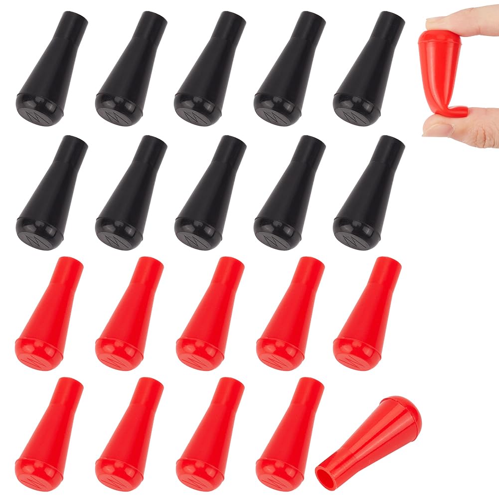 BENECREAT 20 Pcs Safety Soft Rubber Arrowheads, 2 Colors Arrow Shaft Safety Arrow Tips for Beginner Indoor/Outdoor Archery Practice, ID:8mm