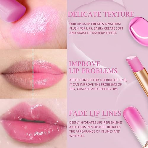Miniatura 3 de evpct 2 bálsamos labiales teñidos de uva, PH que cambia de color labial, bálsamo de labios, juego de regalo para mujeres, niñas, estado de ánimo