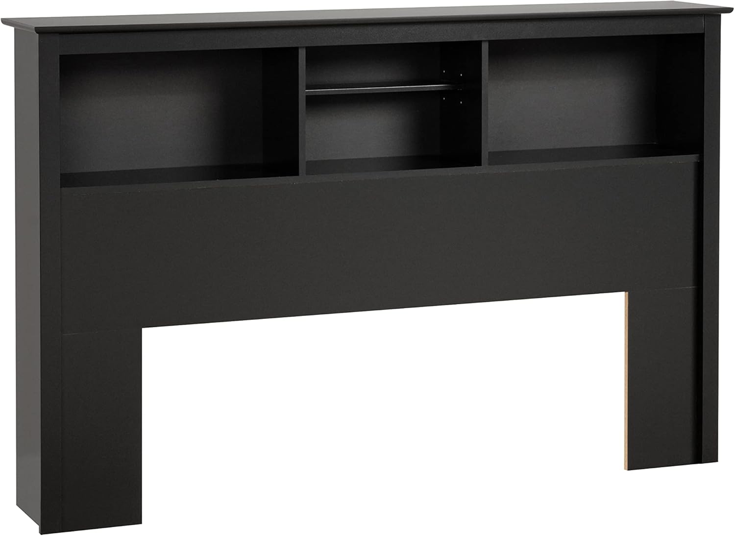 Prepac null Freestanding Full/Queen Headboard with Bookcase, Bookcase Style Headboard for Full/Queen Size Beds 11" D x 65.75" W x 43" H, Black, BSH-6643