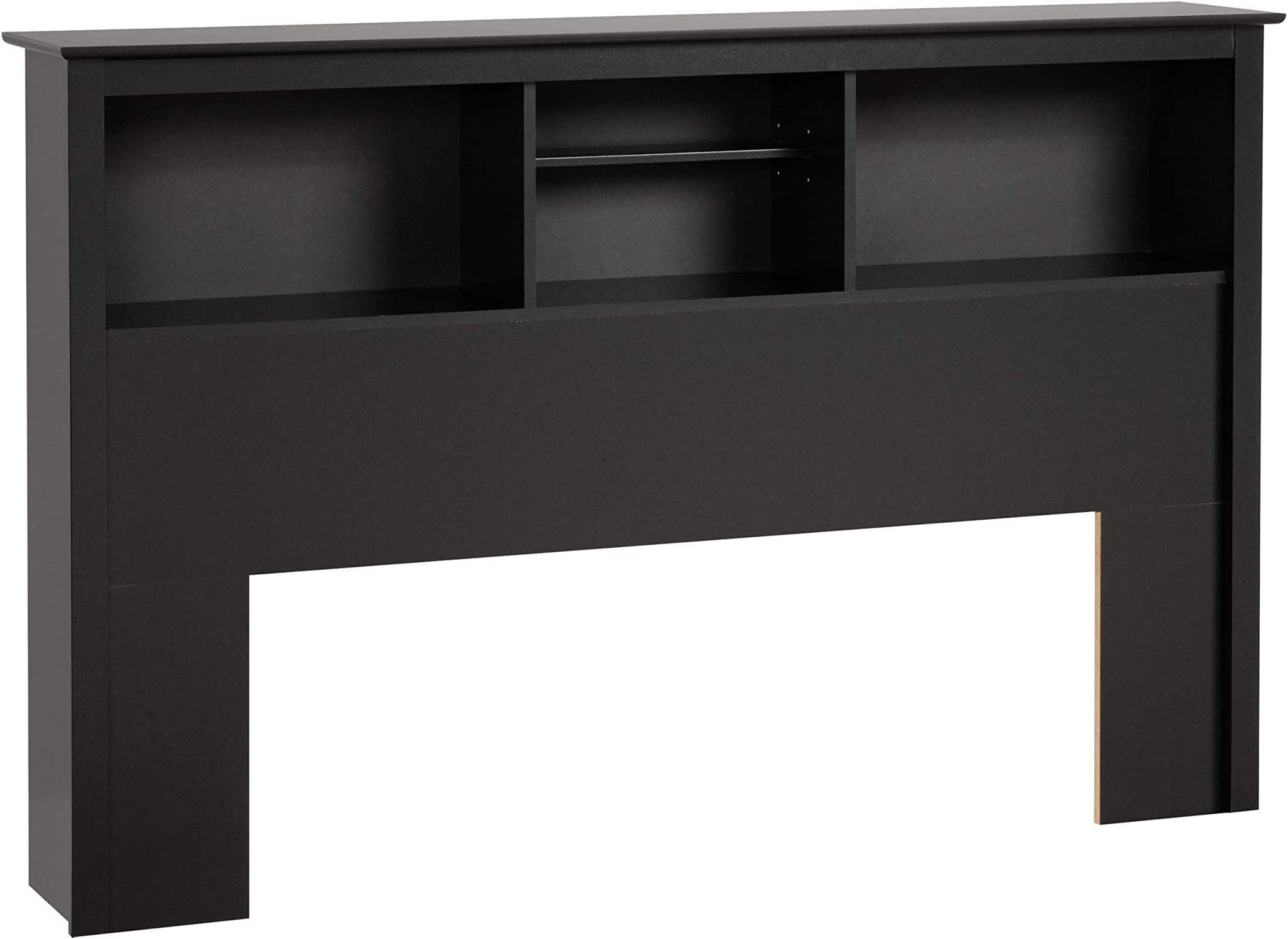 null Freestanding Full/Queen Headboard with Bookcase, Bookcase Style Headboard for Full/Queen Size Beds 11" D x 65.75" W x 43" H, Black, BSH-6643