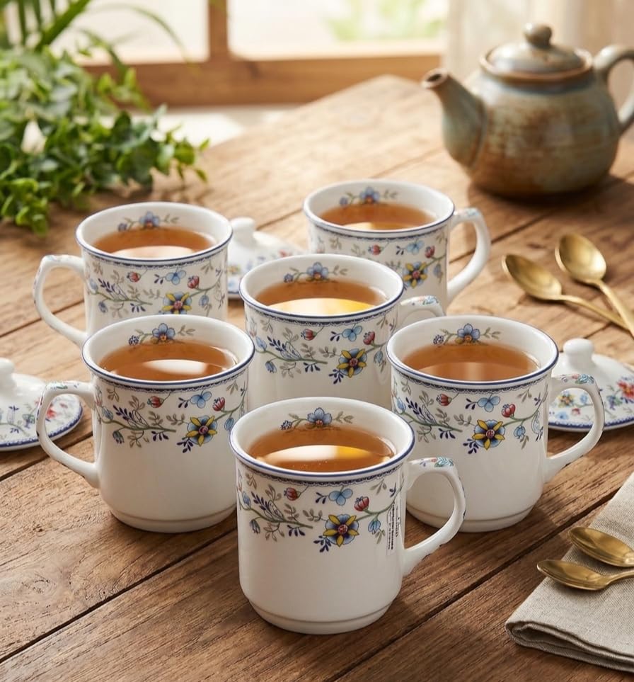 Image of Thai Tea Cups (White Floral)