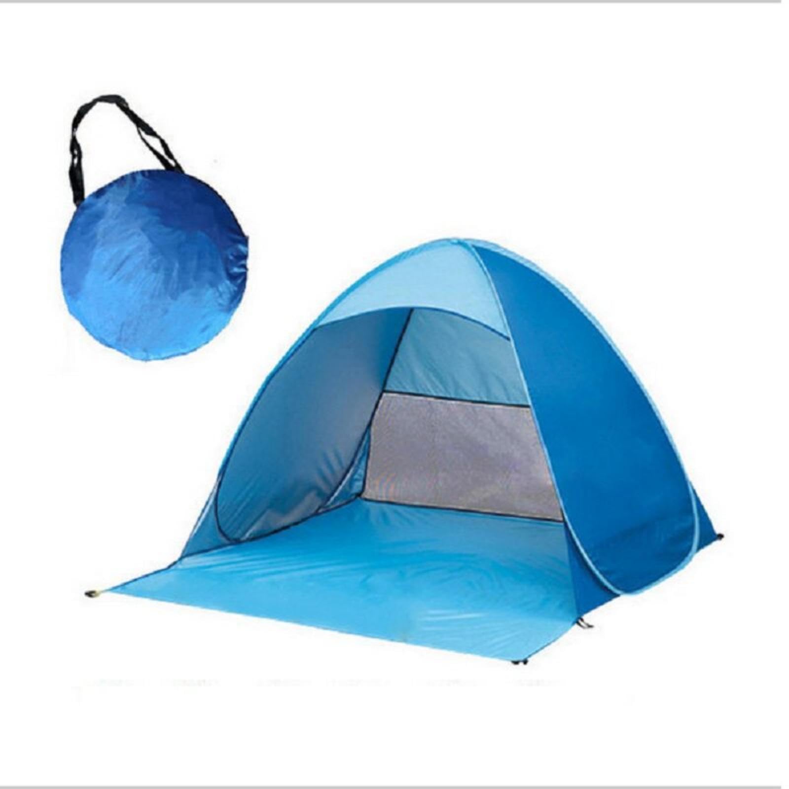 Beach Tent with Carry Bag Foldable Beachside Tent Freestanding for Families, Park, Camping Blue XL Regular-image-15
