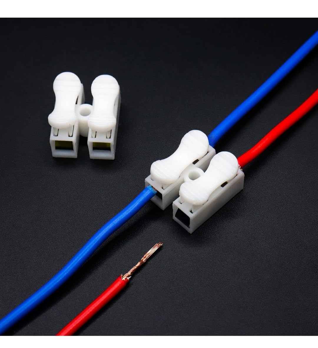 100pcs 2 Bolts Quick Push Type Lock Electric Wire Connectors for Cable Lock Push Connector Terminals