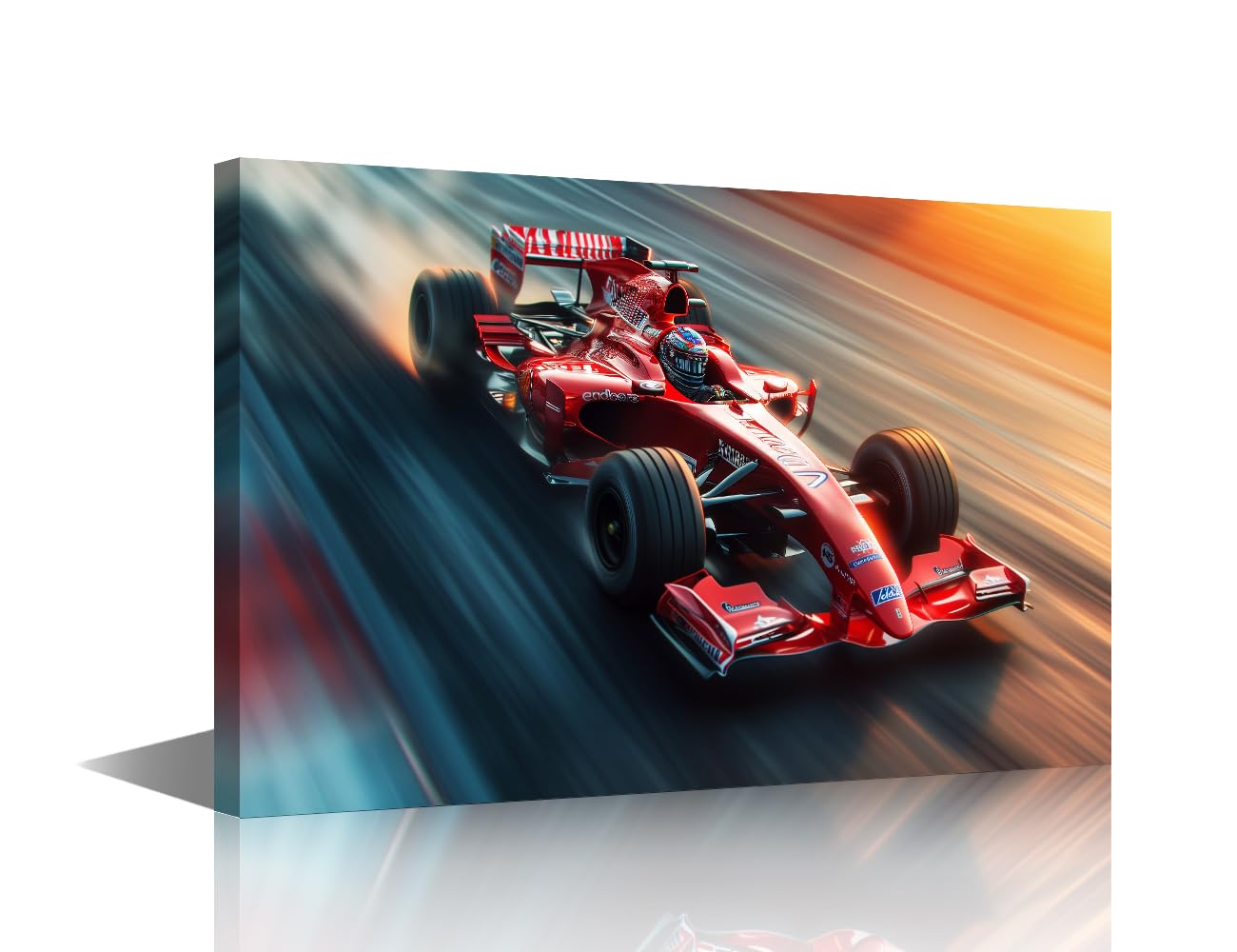 TISHIRON 1 Piece Canvas Wall Art Racing Car Pictures for Bedroom Living Room Game Room Wall Decor for Men Boys Bedroom Home Car Office Decor Framed Ready to Hang Poster and Prints 24" Wx16 H