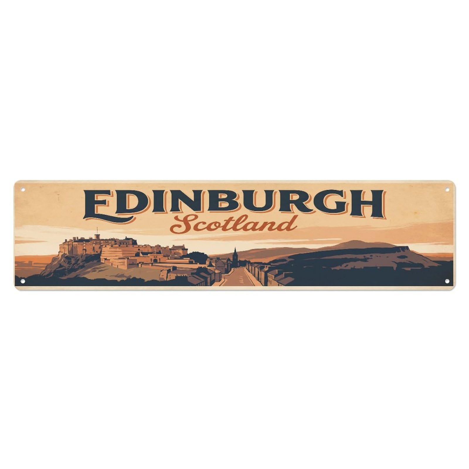 Tgrcjimh Style Metal Tin Sign Vintage Travel Scotland Edinburgh