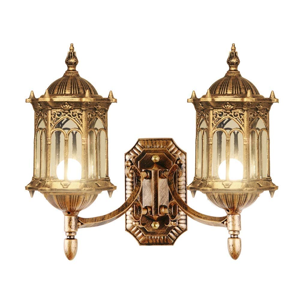 Lampe murale industrielle créative double tête en aluminium pour éclairage extérieur d'allée