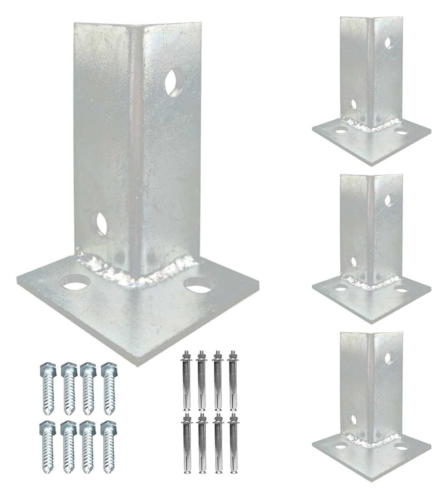 Fence Posts， Inner Size 2.8in x ., Stainless Steel Post Anchor, Deck Base, Support(4 Pcs)