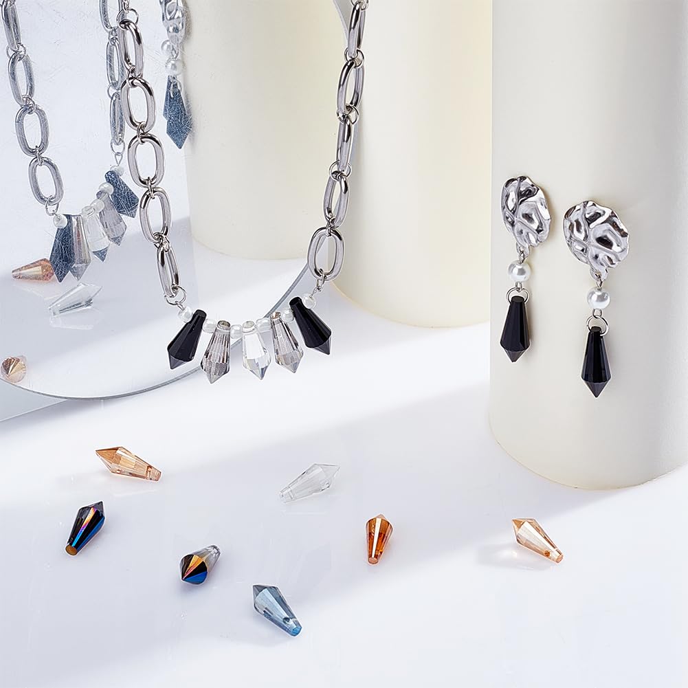 AHANDMAKER 60 Pcs Glass Icicle Prism Pendants - Image 4