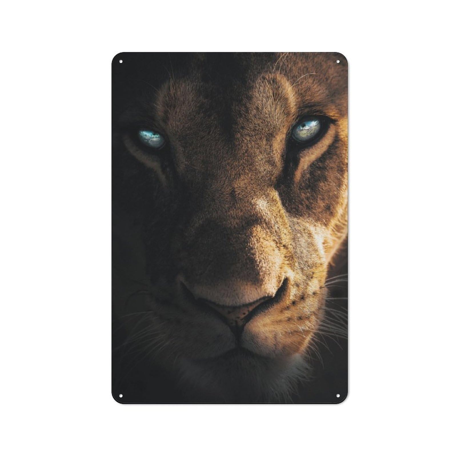 Junmoney Eyes Of The Lion Vintage Tin Sign 30X20cm Featuring For Café Or Home Bar, A Metal Wall Feature For Cafés And Home Bars