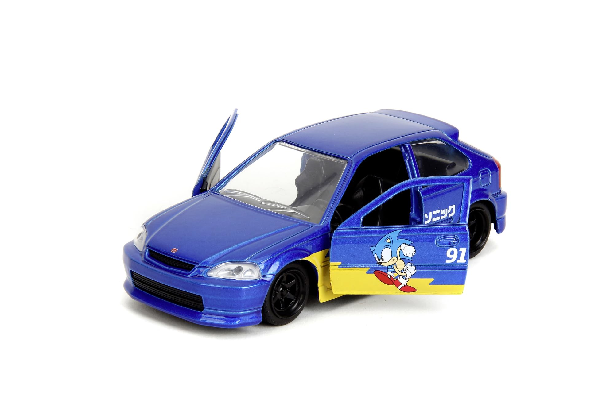 Jada Toys Sonic The Hedgehog Car Honda Civic Type-R 1997 (13.5 cm