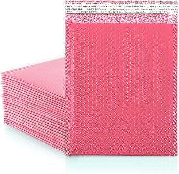 Koja 10 X 13 Padded Bubble Mailers 25-Pack. Quality Mailing and Shipping Envelopes and Bags with 10 X 12" Usable Size. Extra-thick Padding. Fast and Easy Self-seal Envelope. Pink
