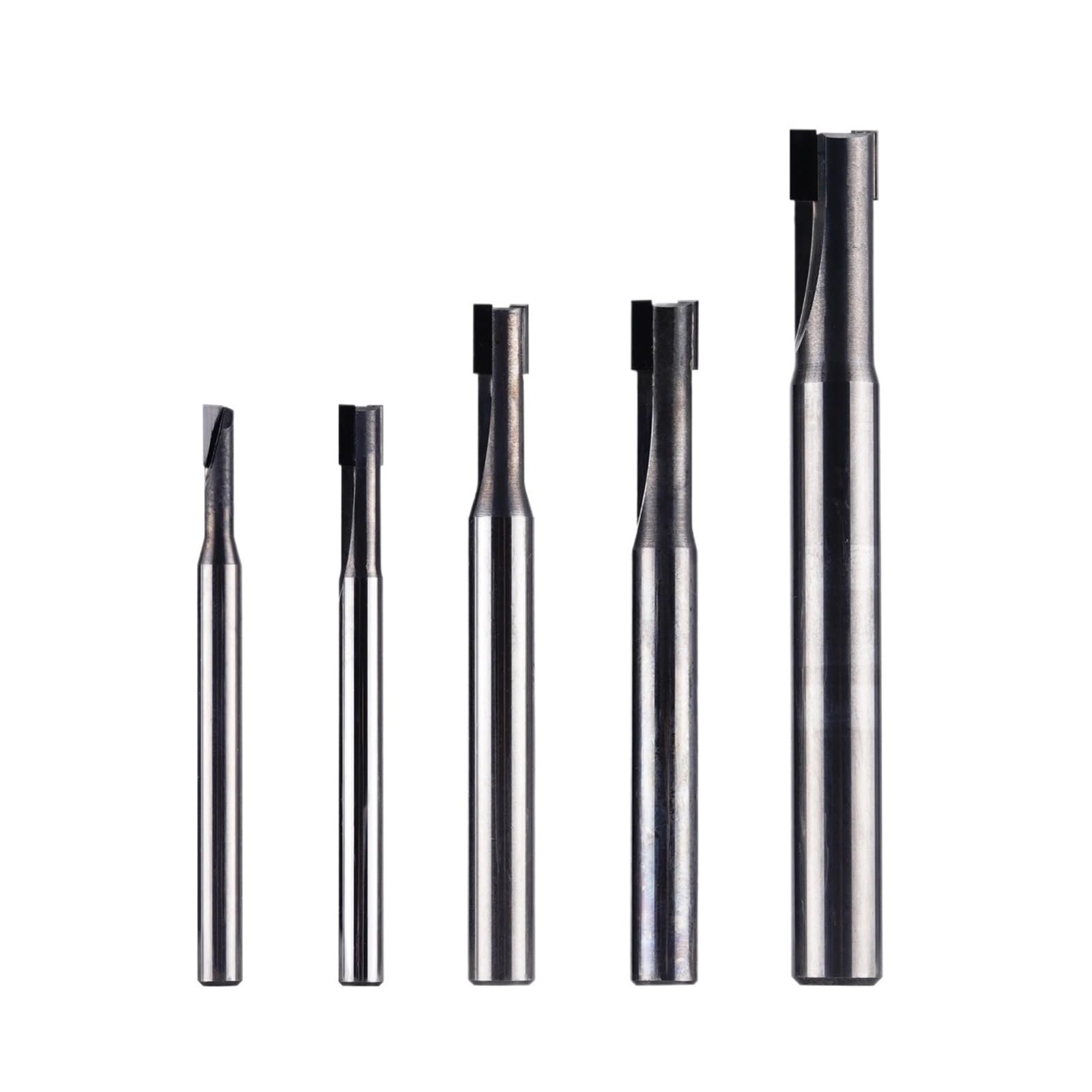 Fresa de flauta recta CNC PCD, fresa extremo pulido, brocas enrutadoras carburo silicio for madera aluminio, 1 ud(D5.0-L06-2F)